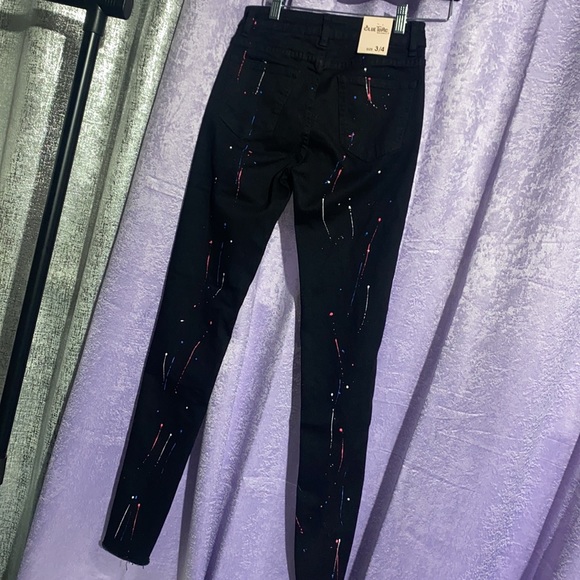 Black Blue Topic Pants w/ Paint - Picture 9 of 11